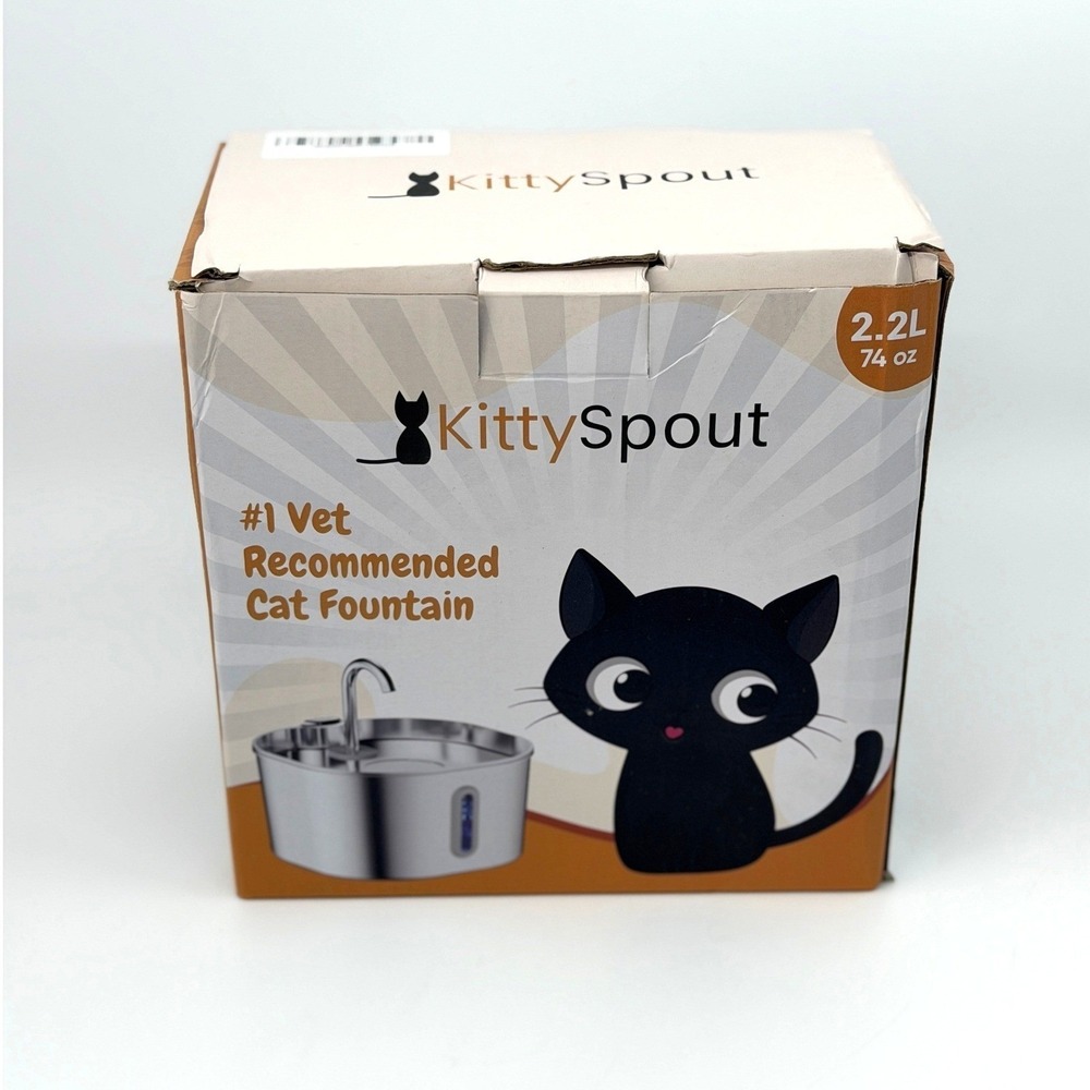 KittySpout 2.2L Cat Water Fountain Stainless Steel with 4 Filters EUC - Picture 8 of 10